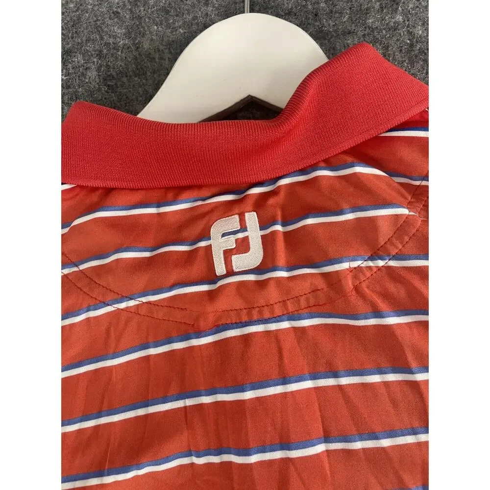 FootJoy Shirt Mens Extra Large Polo Red Striped Short Sleeve Golf XL N38